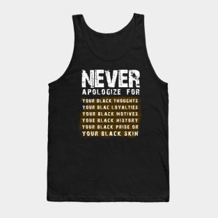 Never Apologize - Black History Month 2023 Tank Top